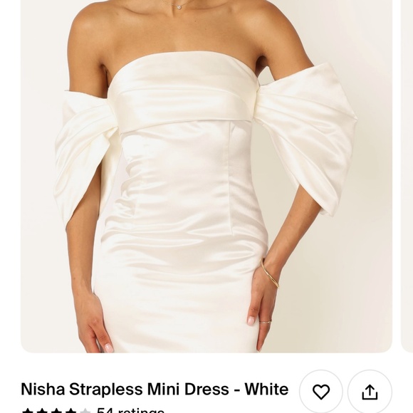 *SOLD* Nisha Strapless Mini Dress - White - Picture 2 of 5